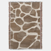 水彩キリンアニマルプリント模様 スローブランケット (正面縦)