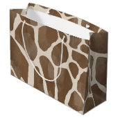 水彩キリンアニマルプリント模様 ラージペーパーバッグ (裏面アングル)