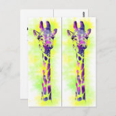 水彩キリン2本マーク ポストカード (正面/裏面)