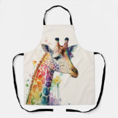 水彩キリン エプロン (正面)