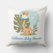 水彩キリン、サファリ動物の赤ちゃんシャワー クッション (正面)