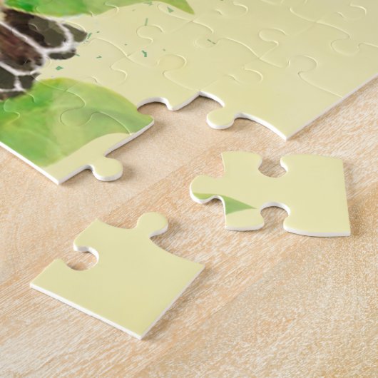 水彩キングバードガーデンバードアート自然 ジグソーパズル (側面)