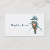 水彩キングフィッシャーオーガニックファーム事業のロゴ 名刺 (裏面)