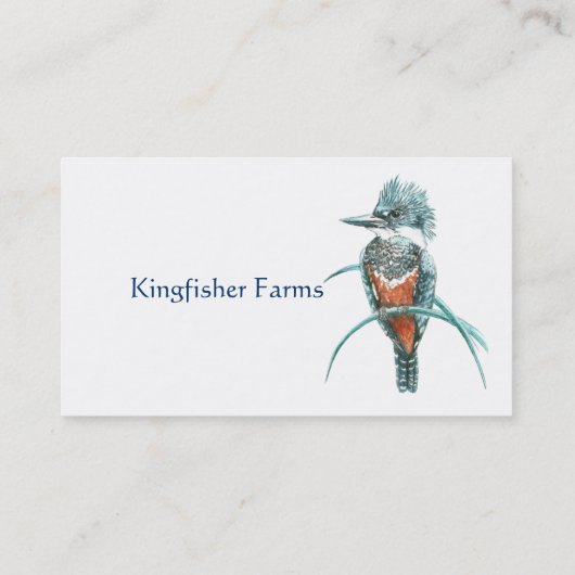 水彩キングフィッシャーオーガニックファーム事業のロゴ 名刺 (裏面)
