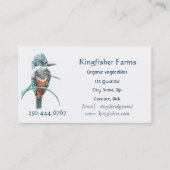 水彩キングフィッシャーオーガニックファーム事業のロゴ 名刺 (正面)