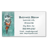 水彩キングフィッシャー魚釣りツアービジネスロゴ マグネット名刺 (正面)