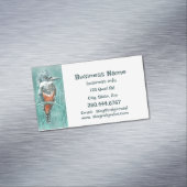 水彩キングフィッシャー魚釣りツアービジネスロゴ マグネット名刺 (インサイチュ)