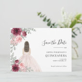 水彩キンセアニェラピンクフローラ15誕生日 セーブザデート (スタンド正面)