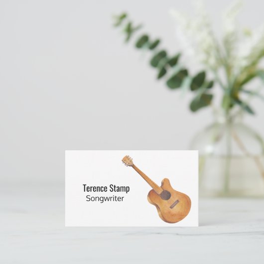水彩ギターミュージシャン名刺 名刺 (スタンド正面)