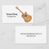 水彩ギターミュージシャン名刺 名刺 (正面/裏面)