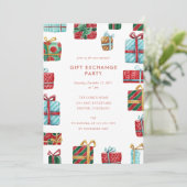 水彩ギフトクリスマスギフト交換パーティー 招待状 (スタンド正面)