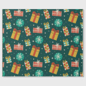 水彩ギフトクリスマスプレゼントラッピング紙 ラッピングペーパー (フラット)