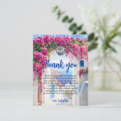 水彩ギリシャ島フローラタイルサンキューカード シーズンカード (スタンド正面)