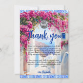 水彩ギリシャ島フローラタイルサンキューカード シーズンカード (正面)