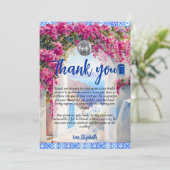 水彩ギリシャ島フローラタイルサンキューカード シーズンカード (スタンド正面)