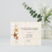 水彩ギリシャ鍵PatternStarfishビーチ結婚式 出欠カード (スタンド正面)