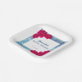 水彩ギリシャ風エレガンス + ピンクのブライズシャワー ペーパープレート (傾斜あり)