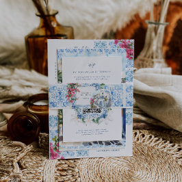 水彩ギリシャ |の結婚モノグラム 招待状ベリーバンド