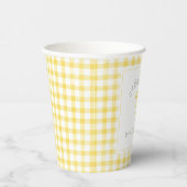 水彩ギンガムイエローベビーシャワー 紙コップ (右)