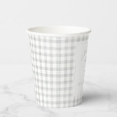 水彩ギンガムグレーベビーシャワー 紙コップ (右)