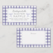 水彩ギンガムパープルオムツラッフルスモール エンクロージャーカード (正面/裏面)