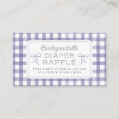 水彩ギンガムパープルオムツラッフルスモール エンクロージャーカード (正面)