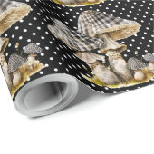 水彩ギンガムマッシュルームガーデン ラッピングペーパー (ロールコーナー)