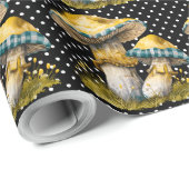 水彩ギンガムマッシュルームガーデン ラッピングペーパー (ロールコーナー)