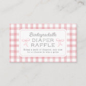 水彩ギンガムライトピンクおむつラッフルスモール エンクロージャーカード (正面)