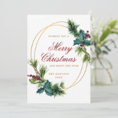 水彩クエレガントリスマスパインコーングリーティング シーズンカード (スタンド正面)
