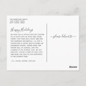 水彩クエレガントロスフォトファミリークリスマス ポストカード (裏面)