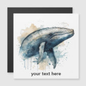 水彩クジラの不思議、カスタム マグネット招待状 (正面/裏面)
