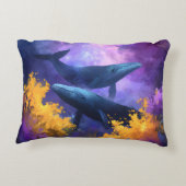 水彩クジラ抽象芸術海園 アクセントクッション (裏面)