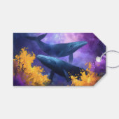 水彩クジラ抽象芸術海園 ギフトタグ (正面(横))
