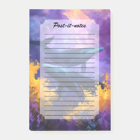 水彩クジラ抽象芸術海園 ポストイット (正面)