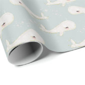 水彩クジラ誕生日ニュートラルベビーシャワーギフト ラッピングペーパー (ロールコーナー)