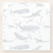 水彩クジラ&いかり ガラスコースター (裏面)