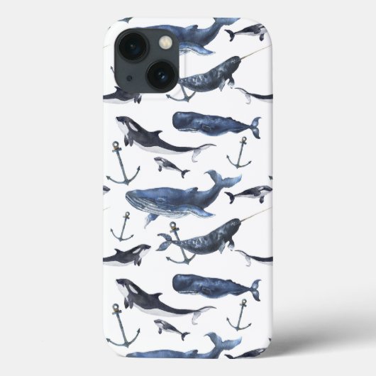 水彩クジラ&いかり Case-Mate iPhoneケース (裏面)