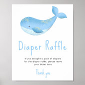 水彩クジラ – おむつラッフルゲーム ポスター (正面)