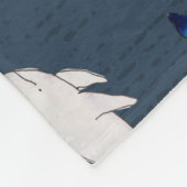 水彩クジラ フリースブランケット (角)