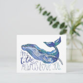 水彩クジラ - 私クジラいつも愛してる ポストカード (スタンド正面)