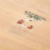 水彩クッキー&カクテルホリデーパーティー アクリル招待状 (レイダウン)