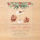 水彩クッキー&カクテルホリデーパーティー アクリル招待状 (正面)