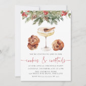 水彩クッキー&カクテルホリデーパーティー 招待状 (正面)