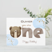 水彩クマあなた1つのベビーハッピーバースデー シーズンカード (スタンド正面)