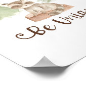 水彩クマの森の仲間たち ユニークなベビールーム ポスター (角)