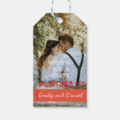 水彩クマ写真バレンタインデーパーソナライズされた ギフトタグ (正面)