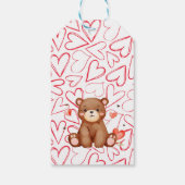 水彩クマ写真バレンタインデーパーソナライズされた ギフトタグ (裏面)