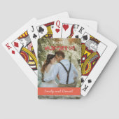 水彩クマ写真バレンタインデーパーソナライズされた トランプ (裏面)
