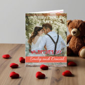 水彩クマ写真バレンタインデーパーソナライズされた ノートカード